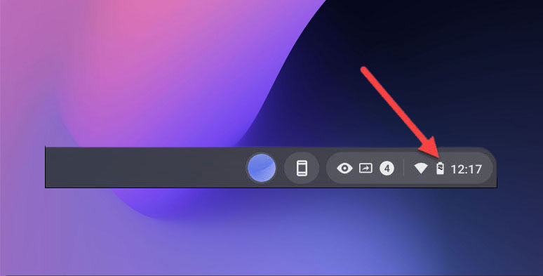 Click on the clock icon on Chromebook’s shelf