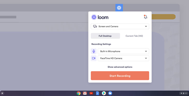 Use Loom to screen record on Chromebook 