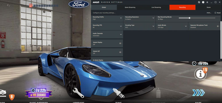 Use AMD Relive to record gameplay or do live streaming