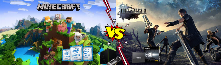 Minimum system requirement battle: Minecraft vs Final Fantasy XV