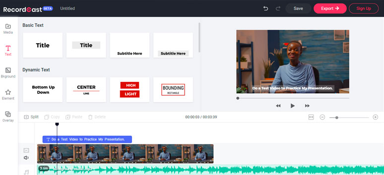 Use RecordCast’s built-in video editor to edit recorded test videos