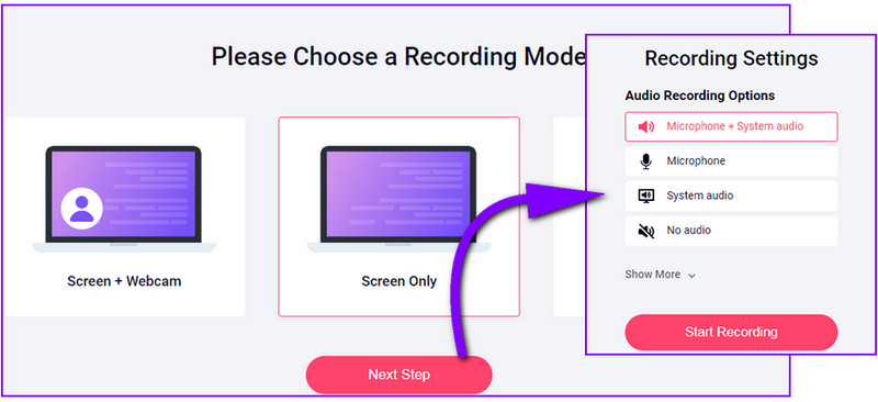 Online Screen Recorder - RecordCast: Step 2