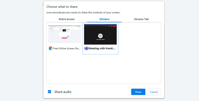 Use Microsoft Teams’ app window for recording