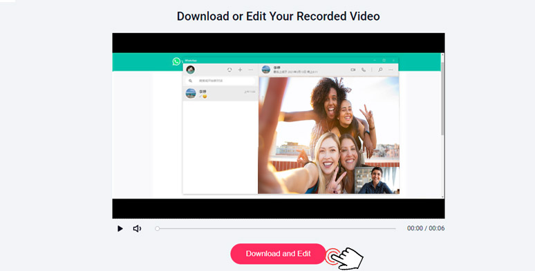 further edit the recording of the WhatsApp video call