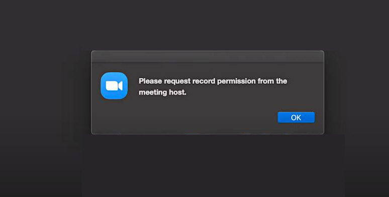 zoom meeting recording permission pop-up window