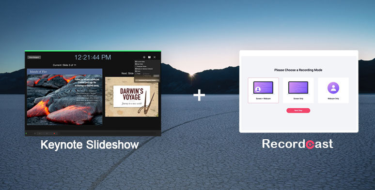 Use RecordCast to record Keynote Slideshow