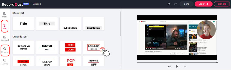 Add animated text and dynamic elements