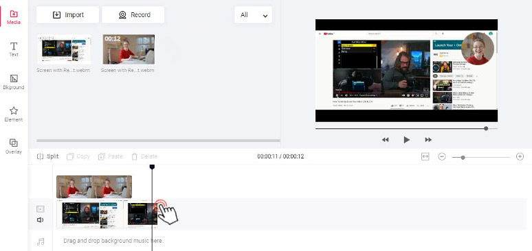 Adjust the video duration in the timeline