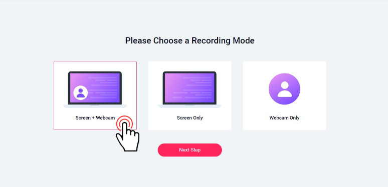 Choose a recording mode in RecordCast