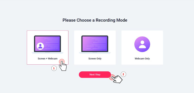 Select a recording mode in RecordCast 