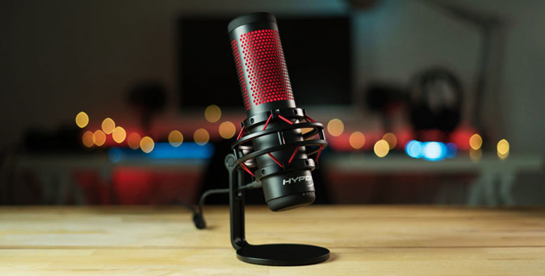 Chic and powerful HyperX QuadCast mic is a great choice for audio recording. 