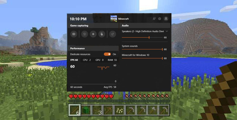 Record Minecraft with Xbox Gamebar 