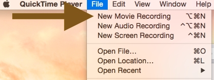 Record with QuickTime on Mac - Step 1