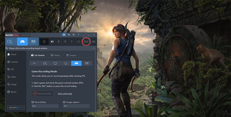 Use Bandiam to record screen or gameplay on Windows 10