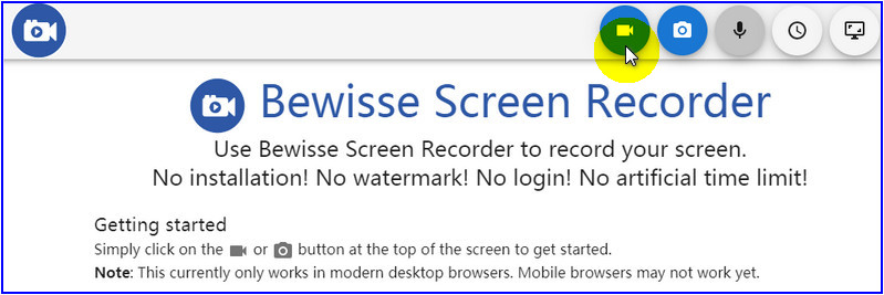 Online Screen Recorder with Audio - Bewisse Screen Recorder